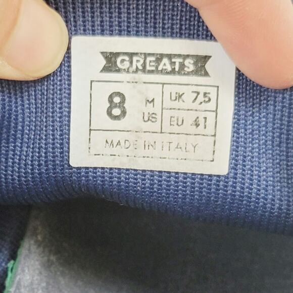 Greats Brooklyn The Royale Knit Lace Up Sneaker Shoes in Navy, sz 8 - Picture 12 of 16